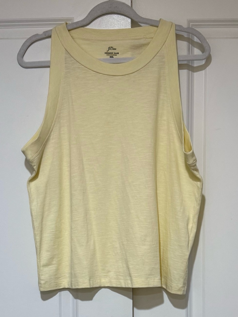 NWT J. Crew Pale Yellow Organic Slub Sleeveless Tank Top Runs More Like Lg